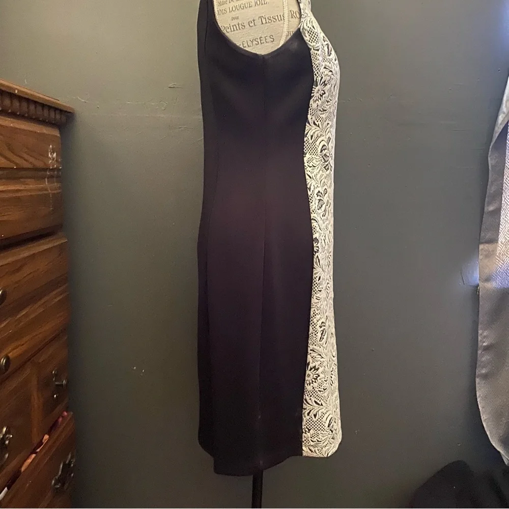Emma & Michelle sleeveless black sheath dress with lace detail - Picture 8 of 8